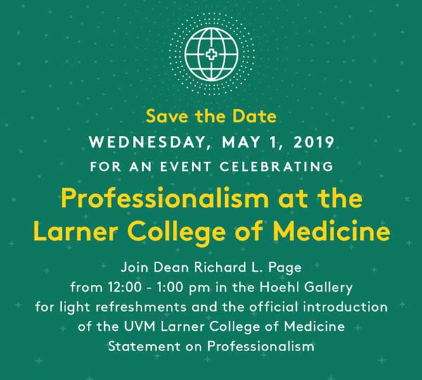 Larner College of Medicine Evite for Professionalism Event Larner College of Medicine Evite for Professionalism Event