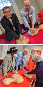 Heart on the Hill participants practicing CPR