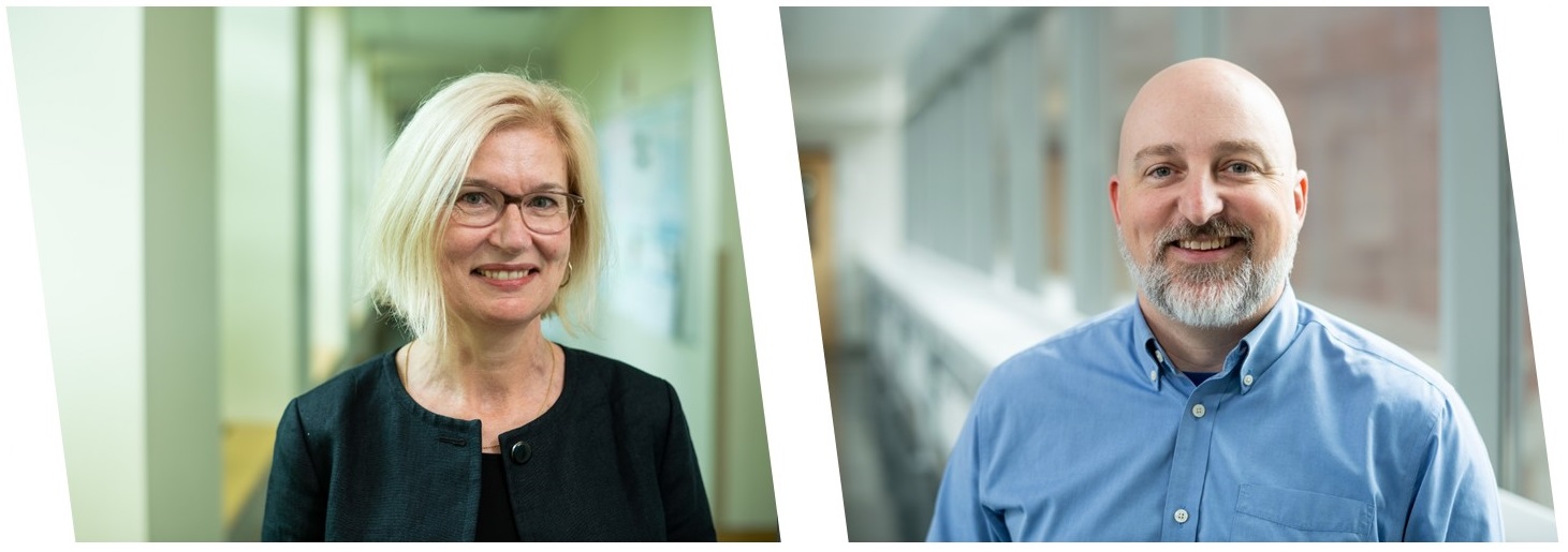Drs. Sylvie Doublie and Matt Wargo side-by-side headshots, Fall 2022