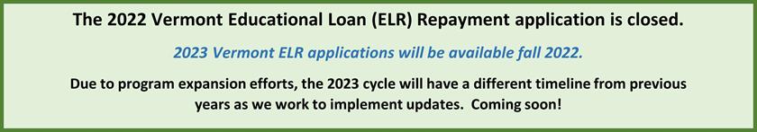 ELR Application Closed 2022 ELR Application Closed 2022